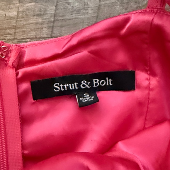 Pink Feather Trim Mini Dress - Picture 2 of 2